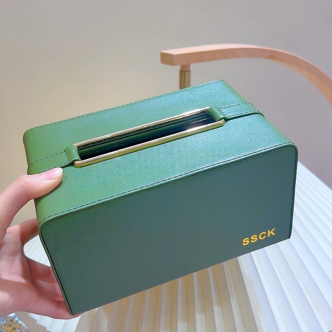 轻奢皮革纸巾盒家用客厅茶几现代简约抽纸盒高档创意茶几收纳托盘