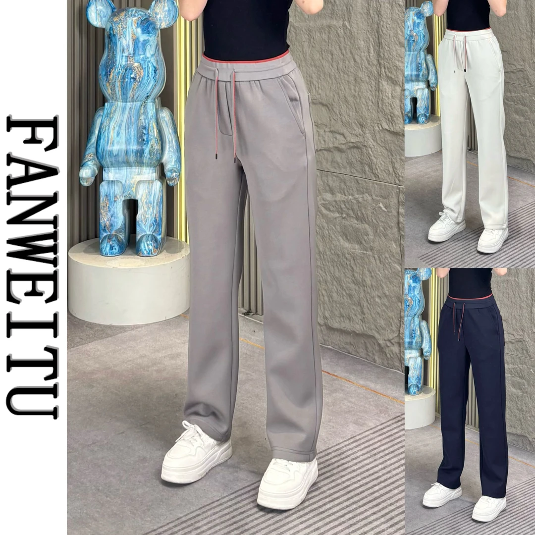 秋季新款高端空气隔层莫代尔男士直筒休闲裤亲肤百搭弹力男裤6930