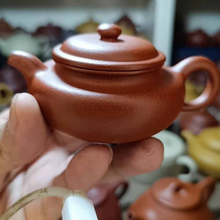 紫砂茶盘原矿红降坡仿古130cc半手工