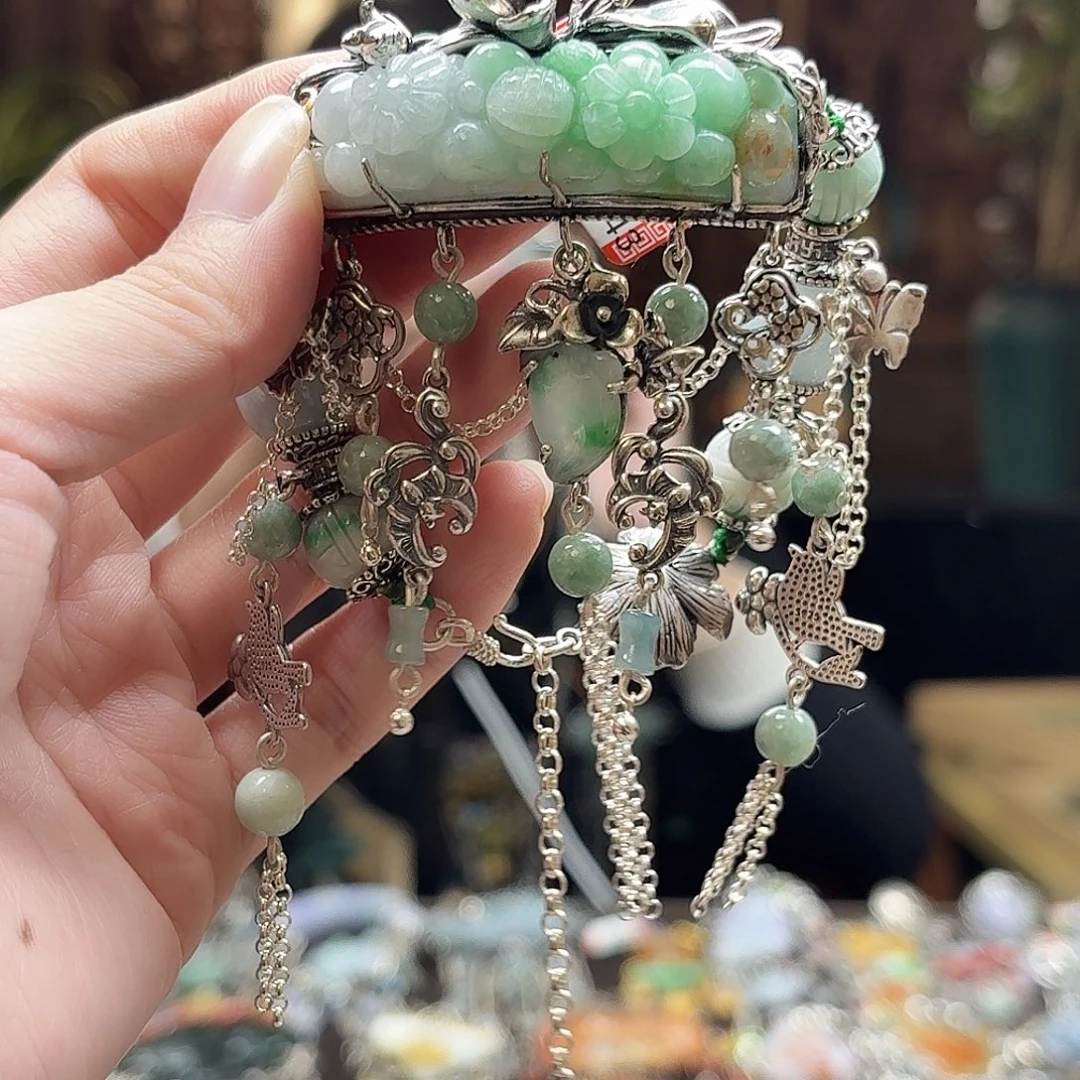 翡翠银S925镶嵌手链手链