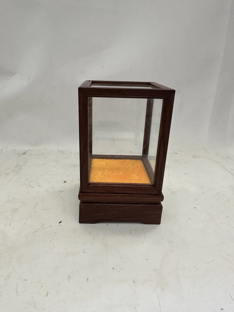 大红酸枝交趾黄檀玻璃罩8×8×10