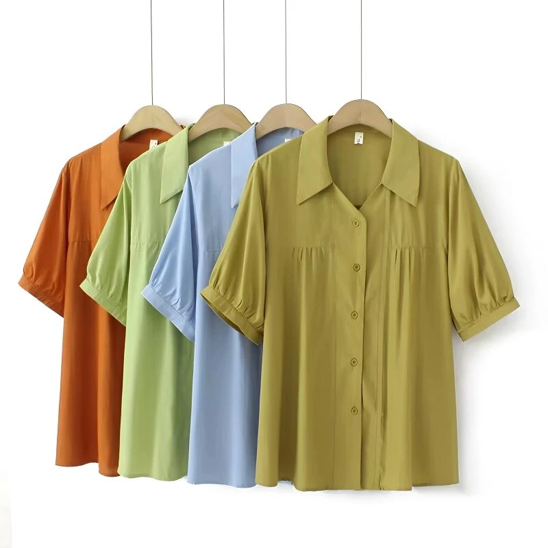 清仓2025夏款感短袖衬衫大码妈妈装百搭休闲宽松显瘦遮肉洋气上衣