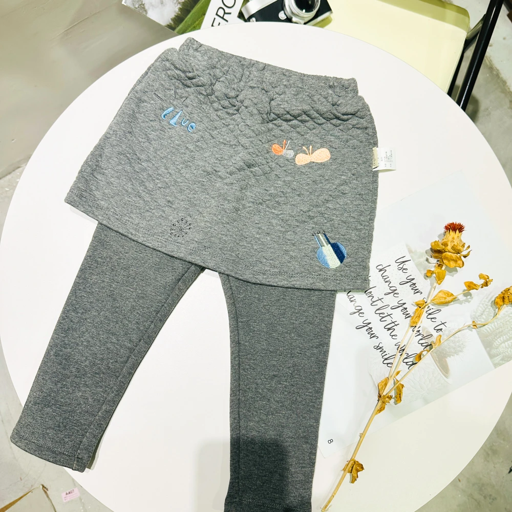 哎蔴蔴9042865秋女小童宝宝针织加绒裙裤儿童休闲裤保暖时尚休闲