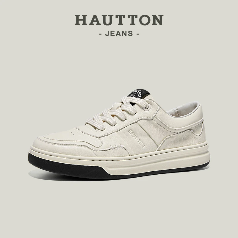 皓顿男鞋男士小白鞋百搭潮流潮鞋鞋子时尚夏季透气真皮休闲鞋