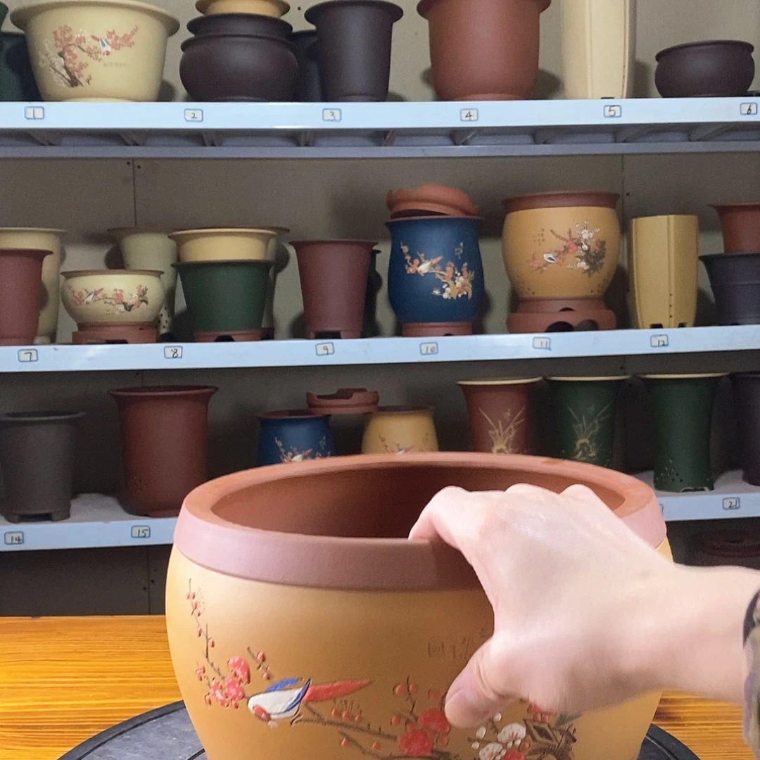 紫砂花盆紫砂兰花盆15