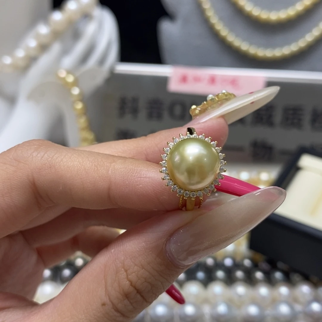 海水珍珠戒指银S925镶嵌