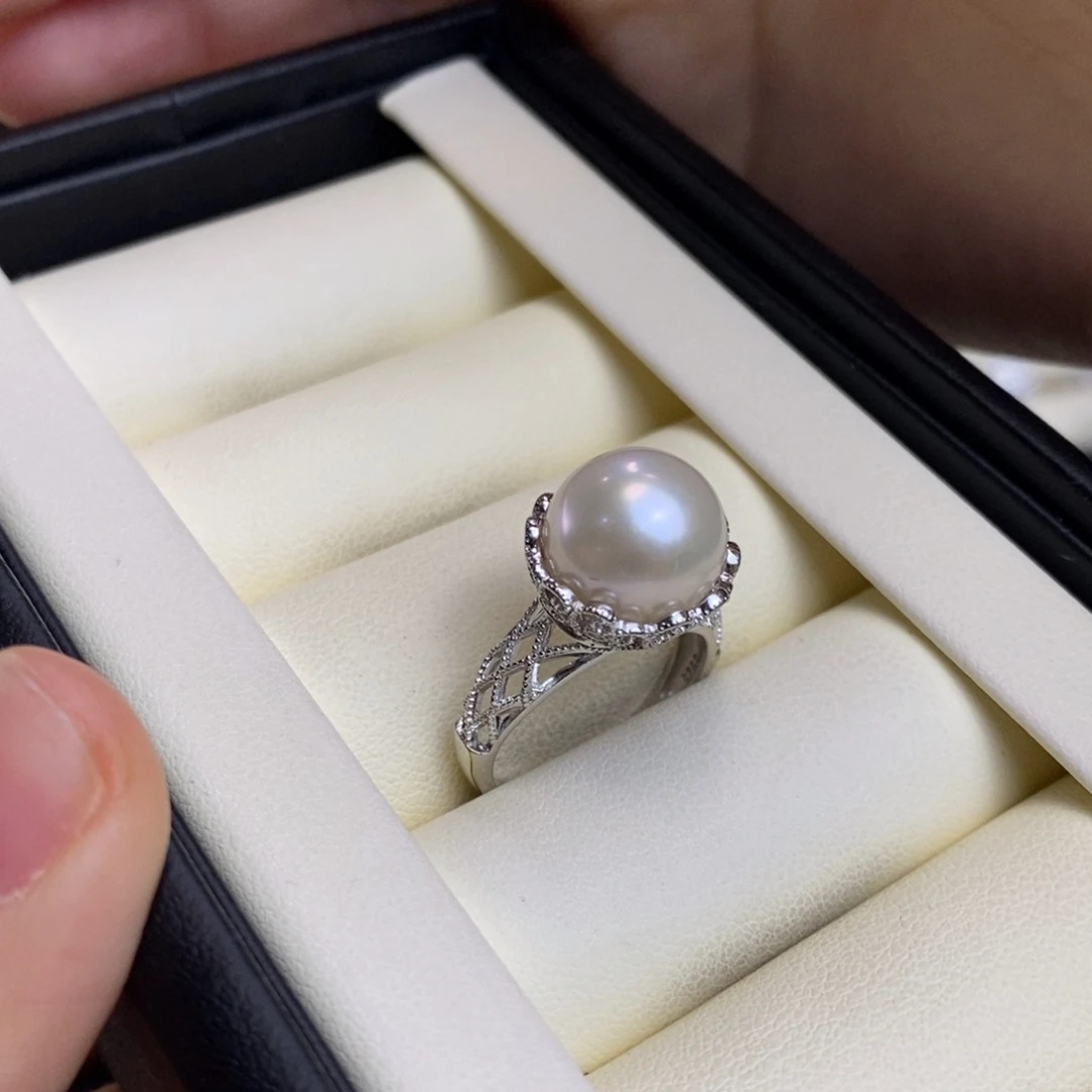 戒指淡水珍珠银S925镶嵌特价