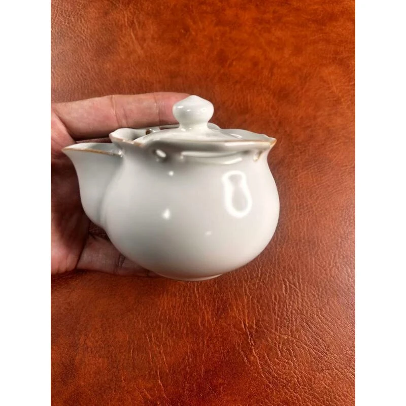 米黄大容量汝窑手抓壶圆敦敦