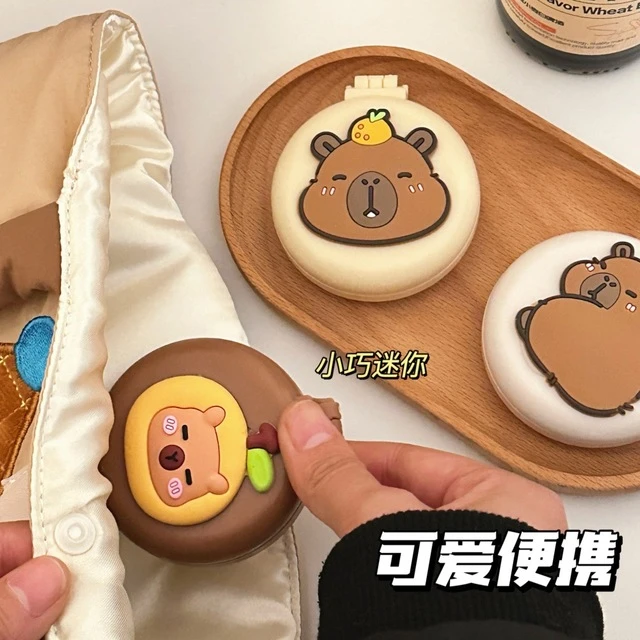 时尚创意便携迷你儿童梳子折叠气囊梳按摩梳镜子一体美妆梳可爱水