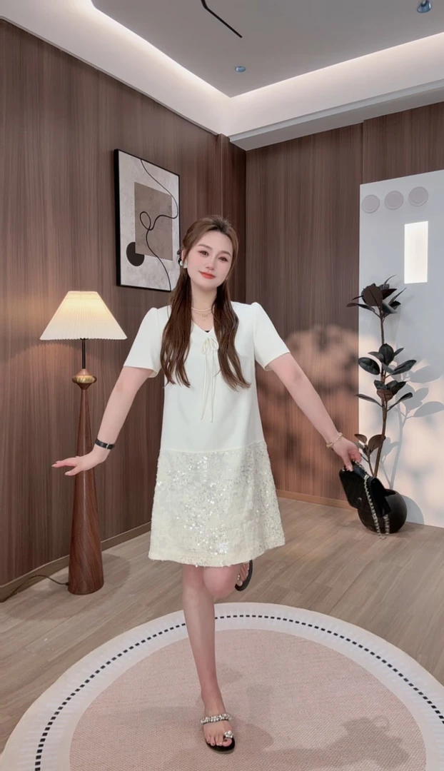 NANJIE/楠姐【雪顶银盐】气质时尚夏季休闲连衣裙N2352