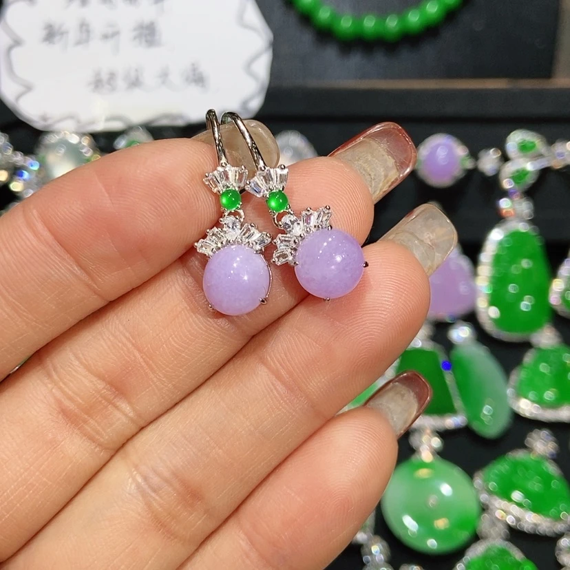 【闪购商品】翡翠耳饰未镶嵌天然翡翠