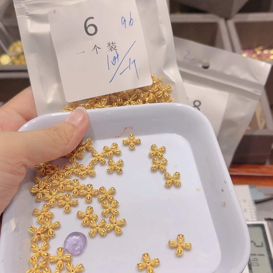 紫晶珠宝半成品银S925镀金镶嵌6