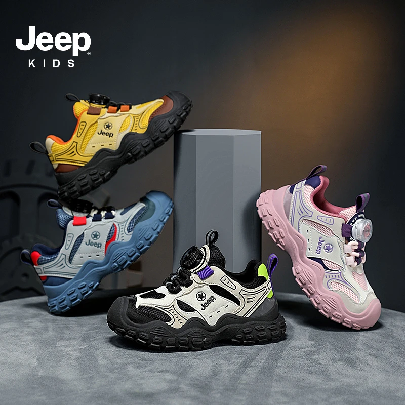 JEEP/吉普童鞋儿童夏季时尚透气防滑中大童网面男童女童运动鞋
