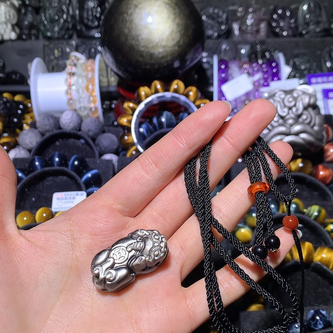 来****黑曜岩未镶嵌手链