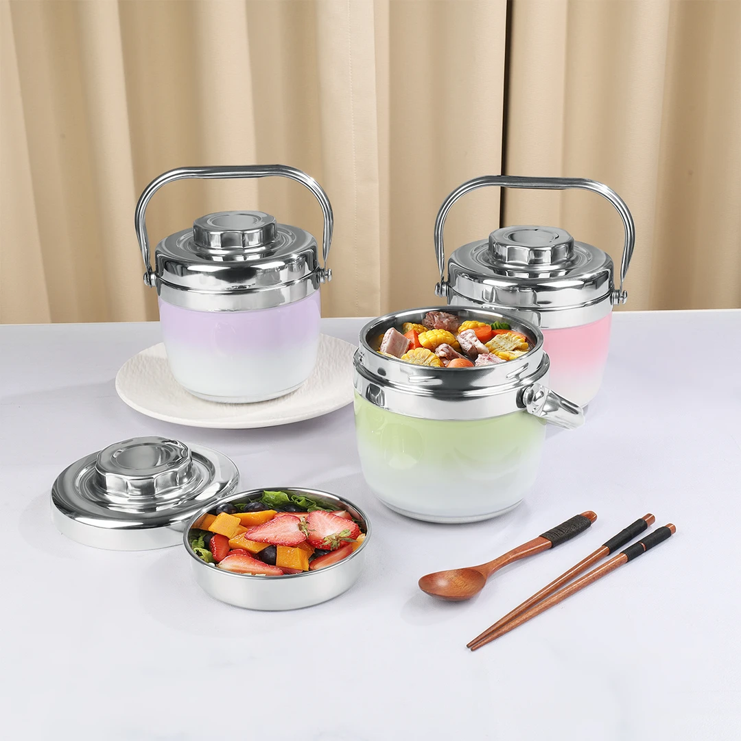 学生成人保温餐盒上班族保温桶双层便当盒带盖饭盒不锈钢保温饭盒