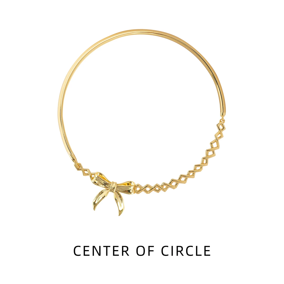 COC圆心-芭蕾系列-铜合金蝴蝶结项圈-立体绑带蝴蝶结项圈