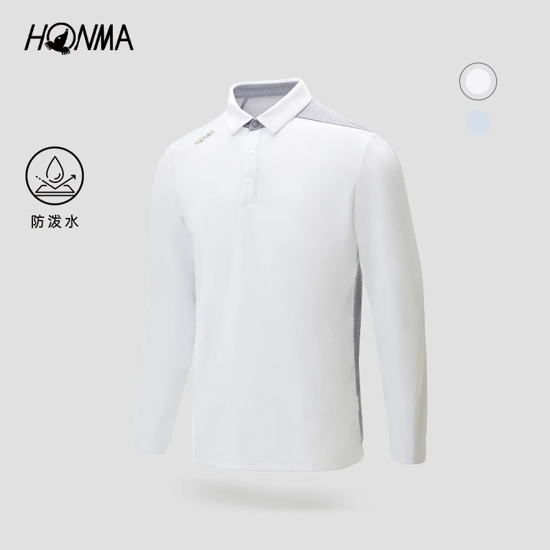 【专业高尔夫】HONMA男士长袖POLO衫运动时尚舒适翻领HMJC705R802