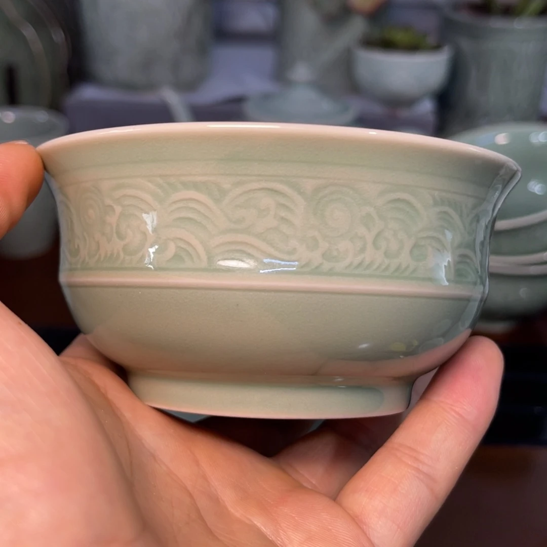 瓷瑕疵 4.5 英寸海浪碗 1 只