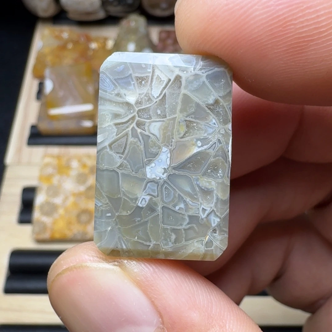 未镶嵌纯天然色有机玉石保真色硅化玉