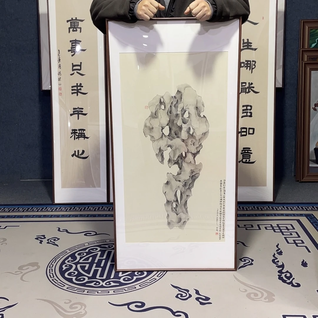 国画手绘画作品带框60/120