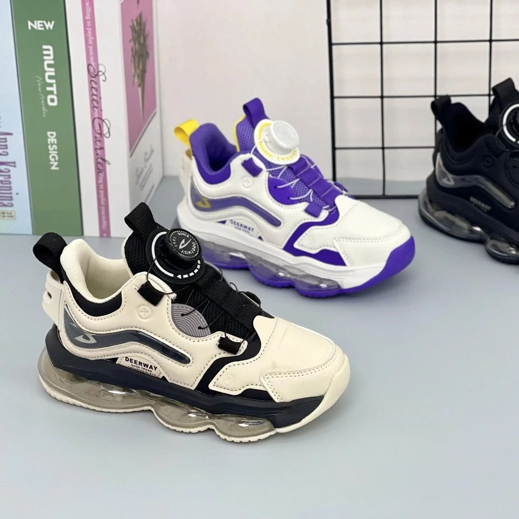 【1.2】德尔惠87070新款皮面气垫篮球鞋