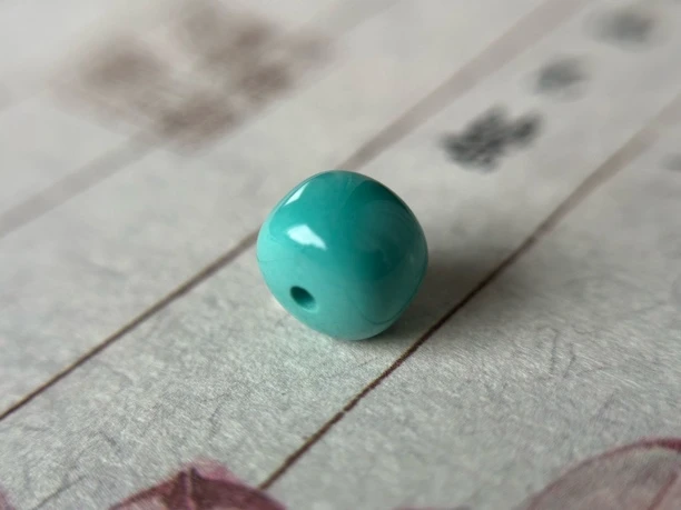 湖北天然原矿高瓷玉化料绿松石老型珠文玩配饰