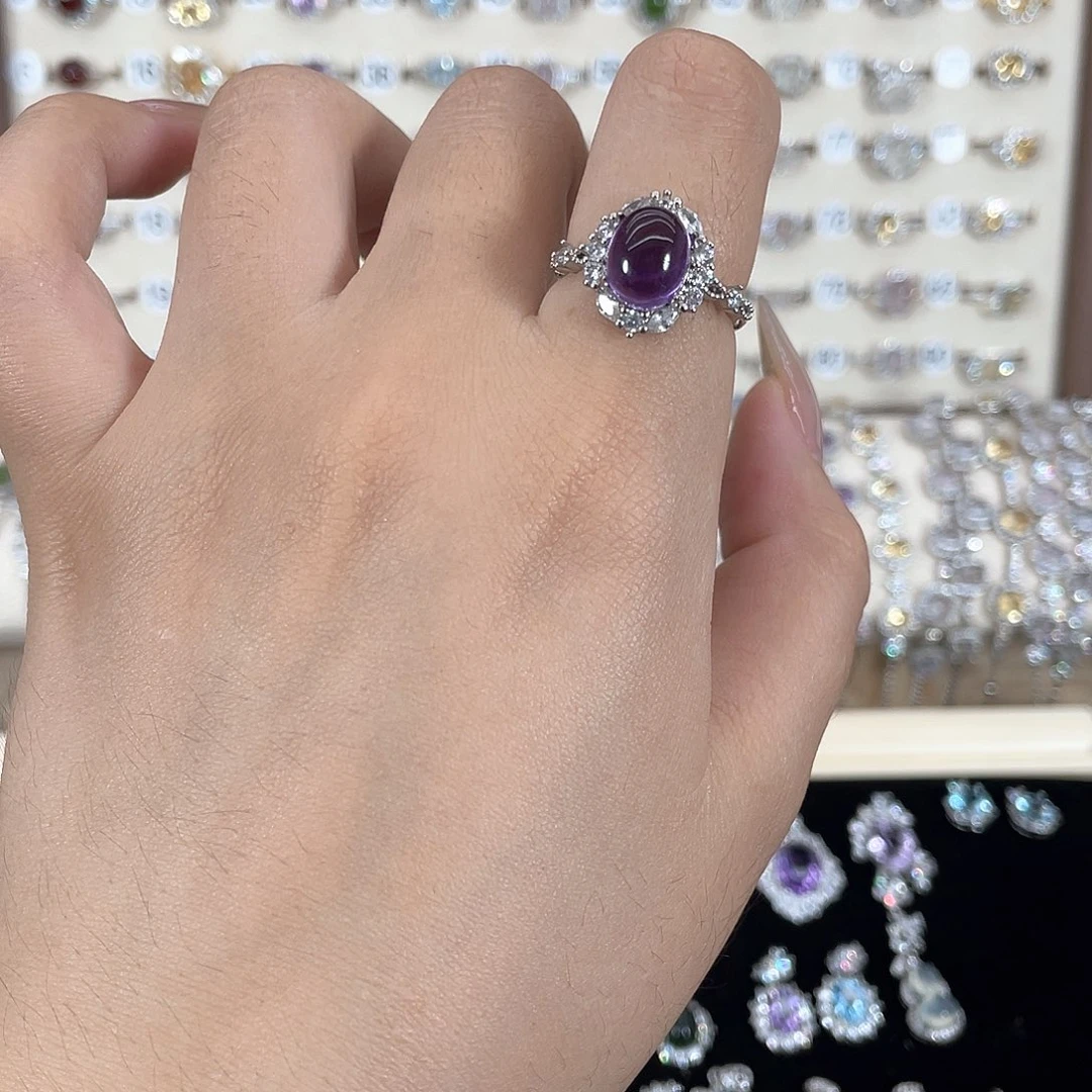 银S925镶嵌戒指紫晶