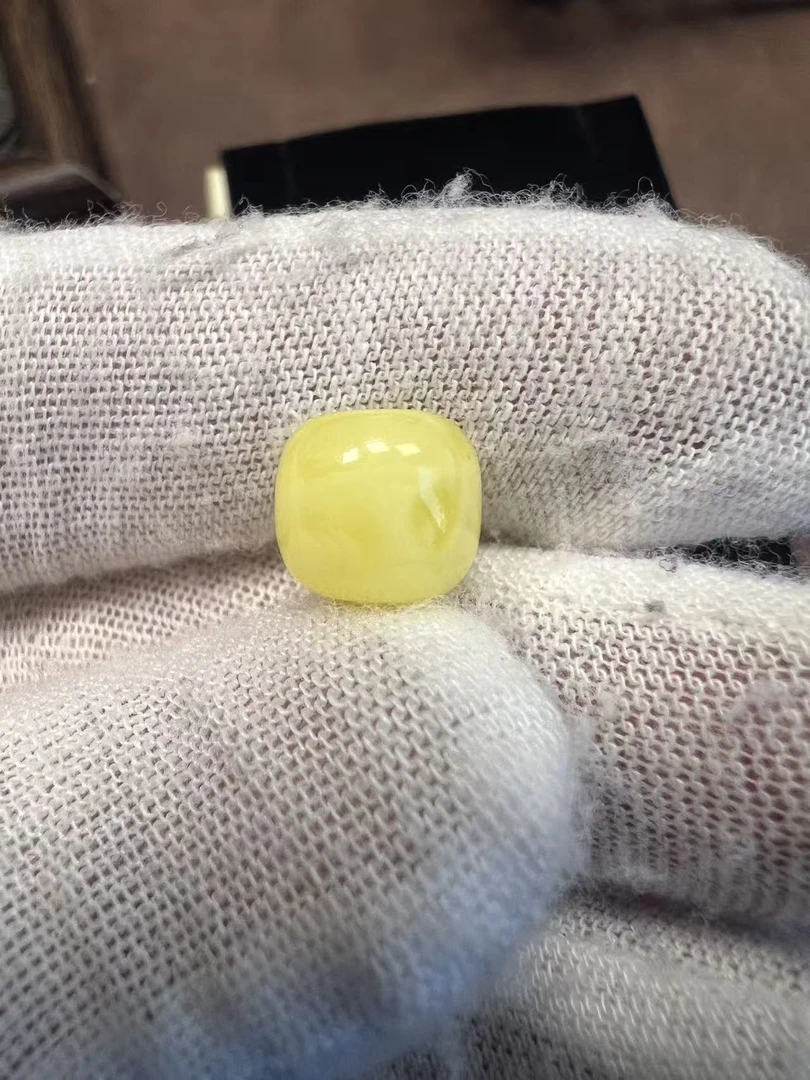 D0228天然原矿蜜蜡老型珠墩子单珠配饰