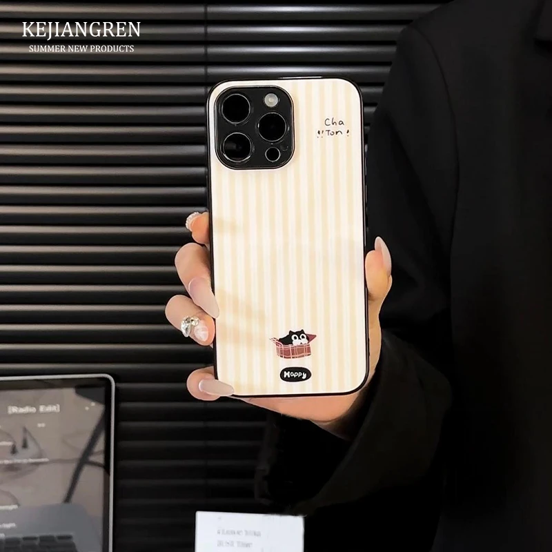 高级米格子小猫适用于苹果17PRO手机壳iPhone12苹果14潮牌