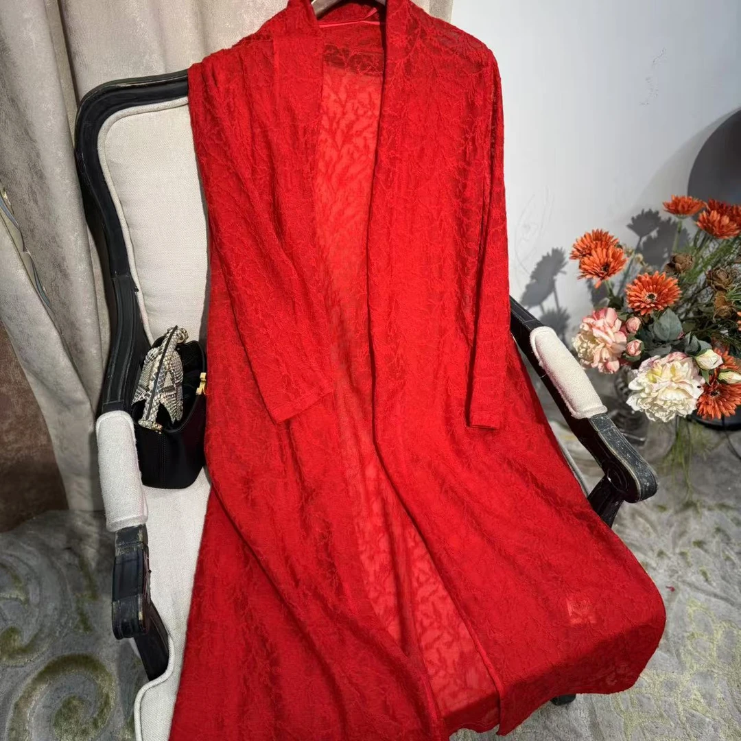 【多米拉】17024-1早秋款高贵气质开衫长外套时尚百搭日常