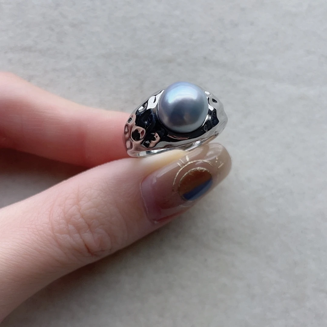 银S925镶嵌海水珍珠戒指25