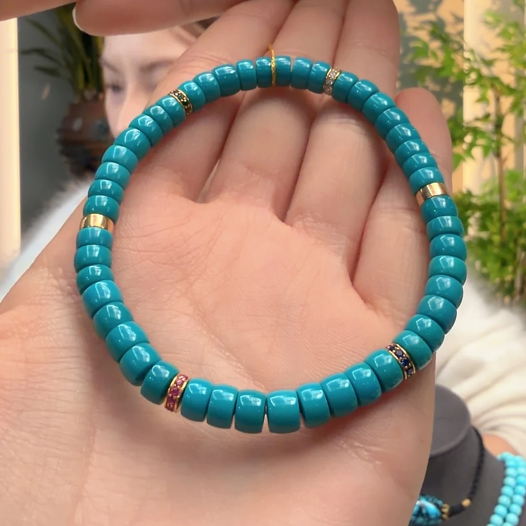 绿松石18K金镶嵌颈饰