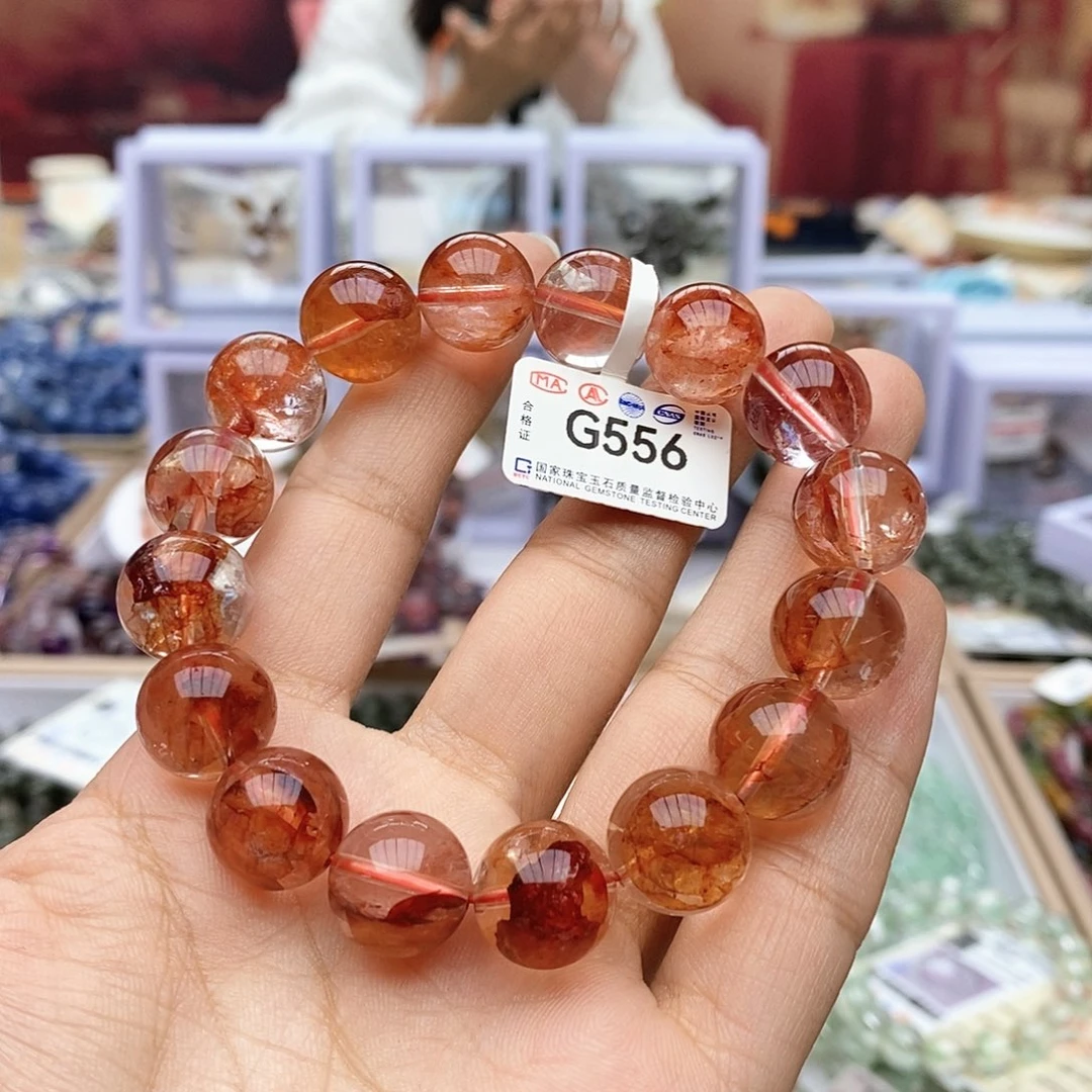 水晶手链未镶嵌坎***喵红胶花手链13m+ G556