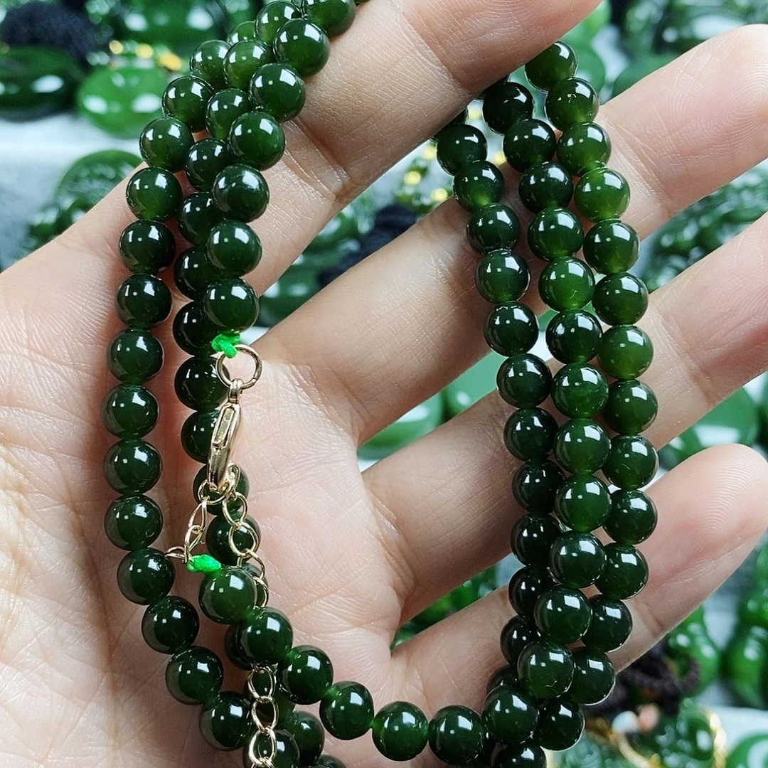 和田玉（碧玉）未镶嵌颈饰6mm