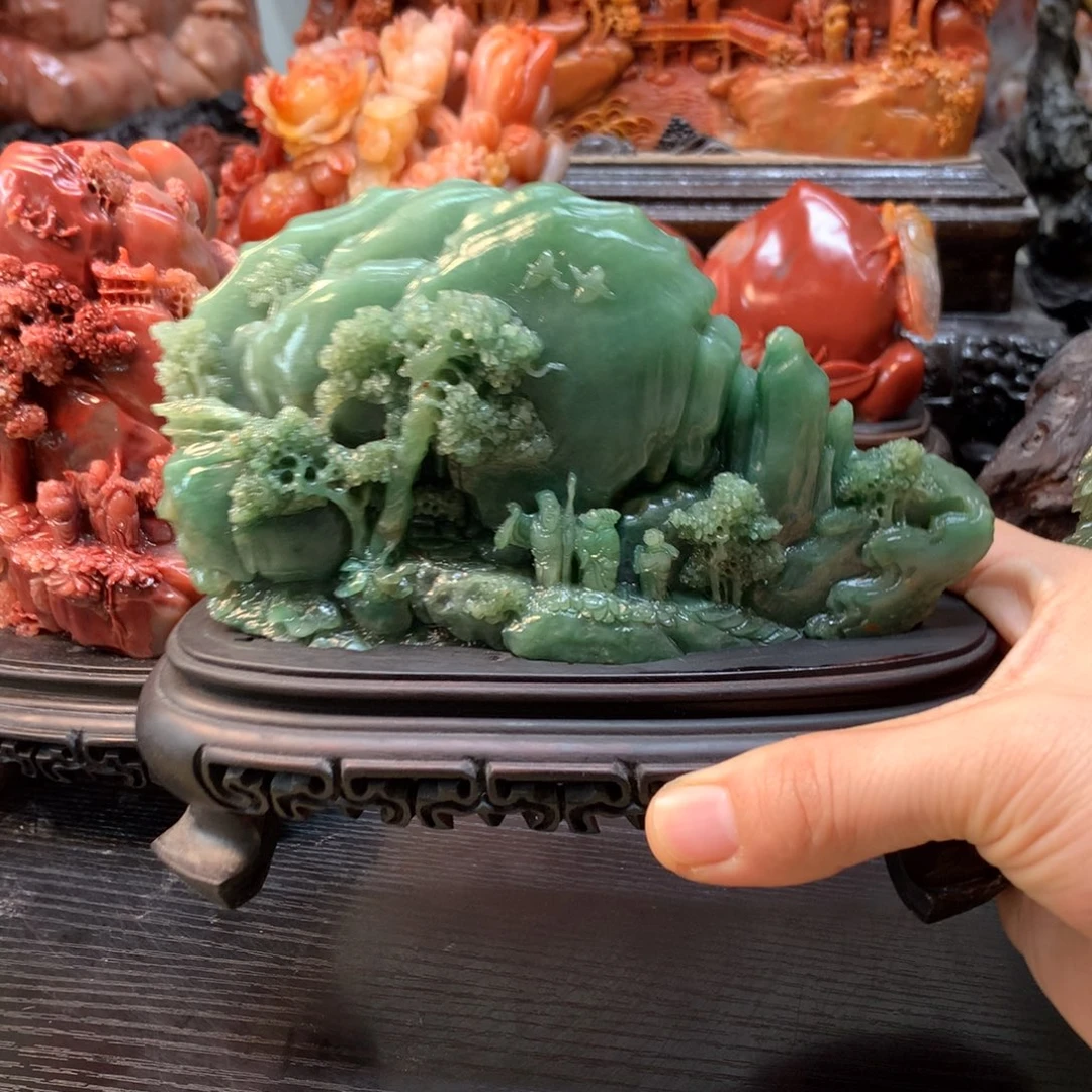 四川石四川绿摆件