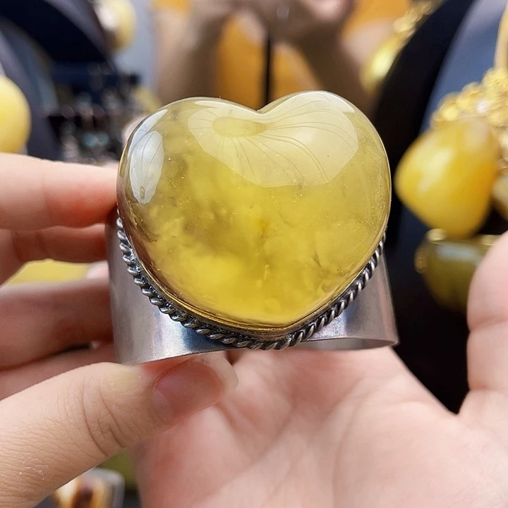 琥珀银S925镶嵌裸石