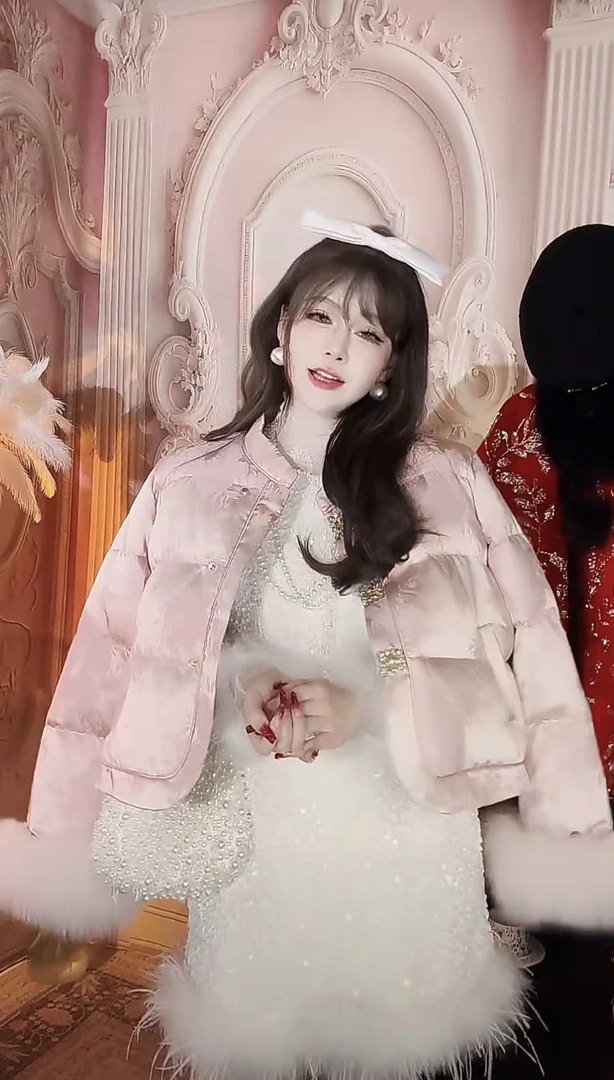 【崔】W0236中国风厚款服上衣冬款休闲冬季女士小香风潮流印花