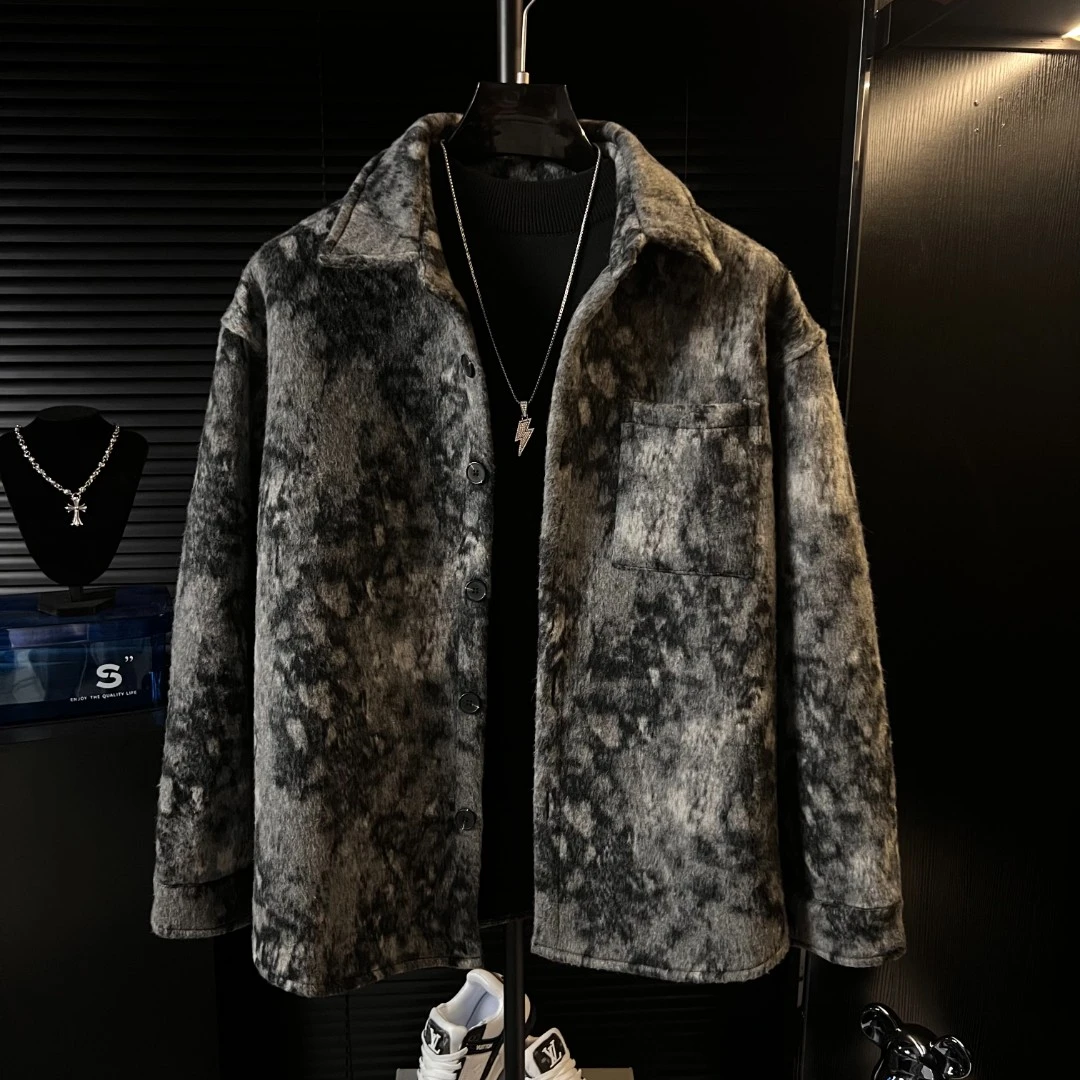 【DB专属】高级感雪花绒加厚夹克外套2025新款男士秋冬潮牌宽松