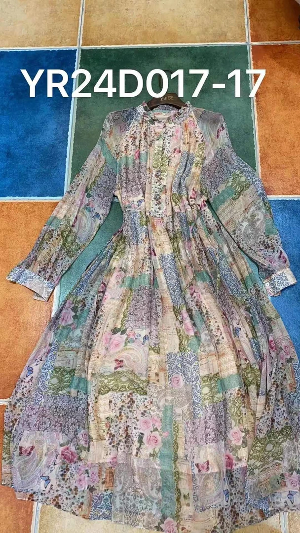 【文文原创】重磅100桑蚕丝连衣裙YR24D017-17