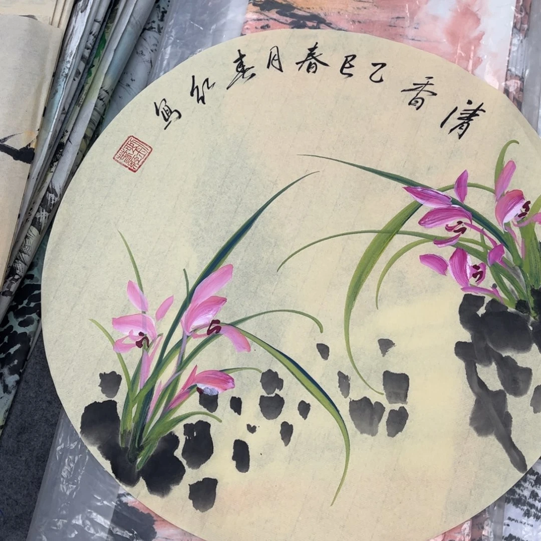 国画纯手绘无边框作品
