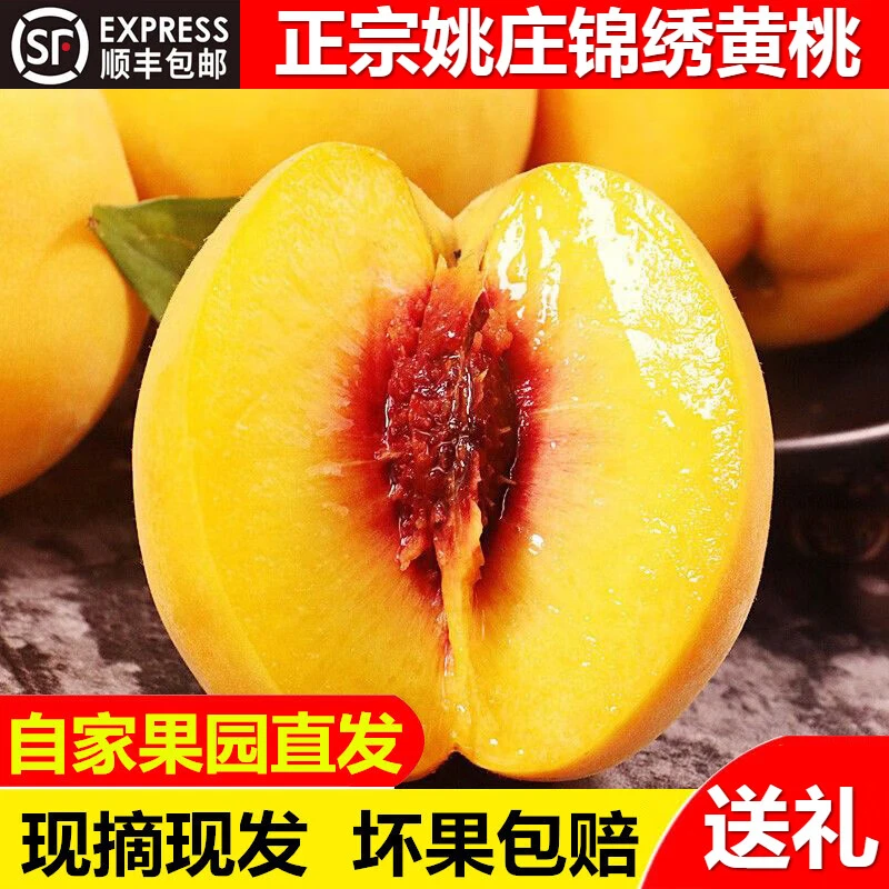【顺丰】正宗嘉善锦绣黄桃9个装各个饱满口感香甜果园直供