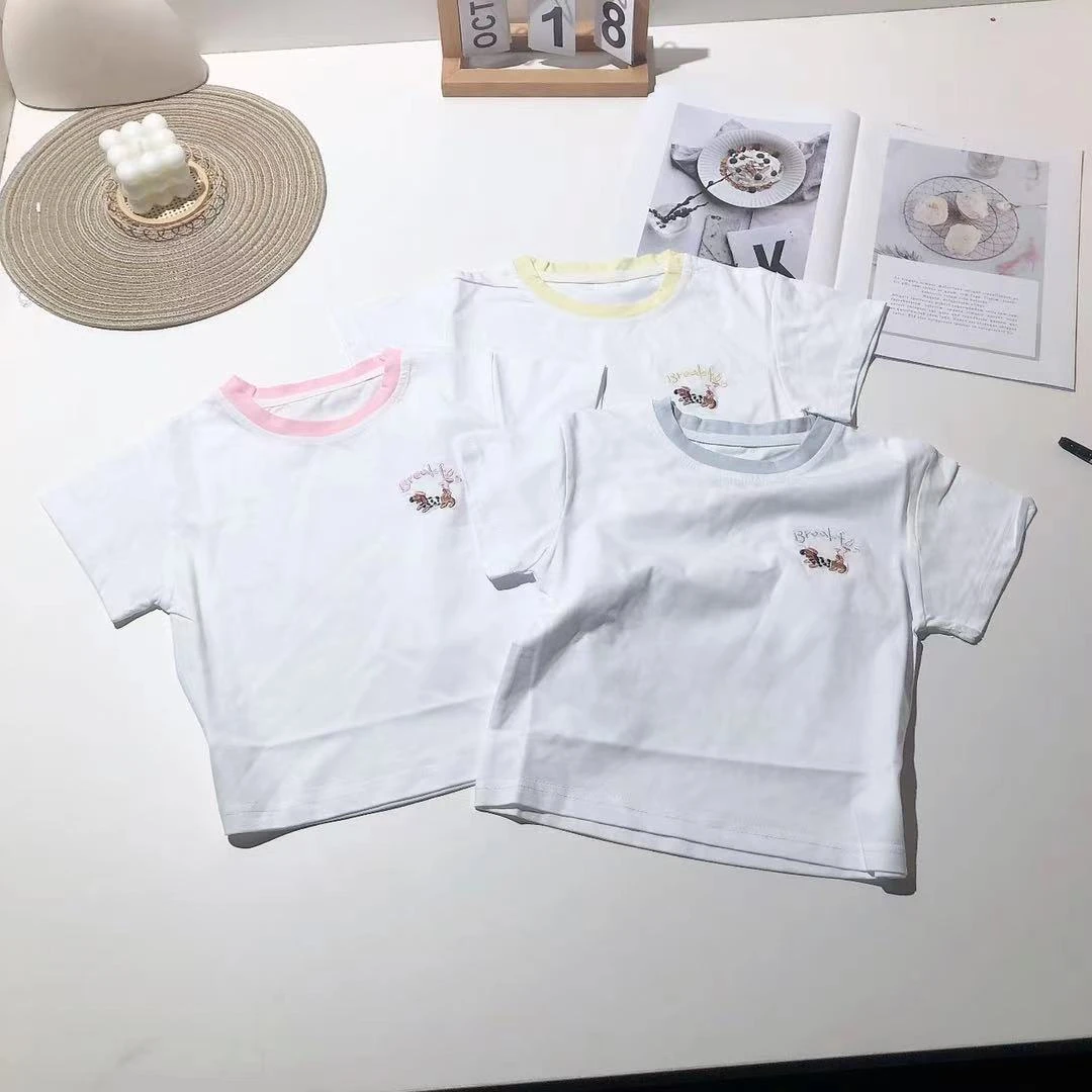 B054天使儿童夏季小狗B字母短袖T恤（身高+20拍