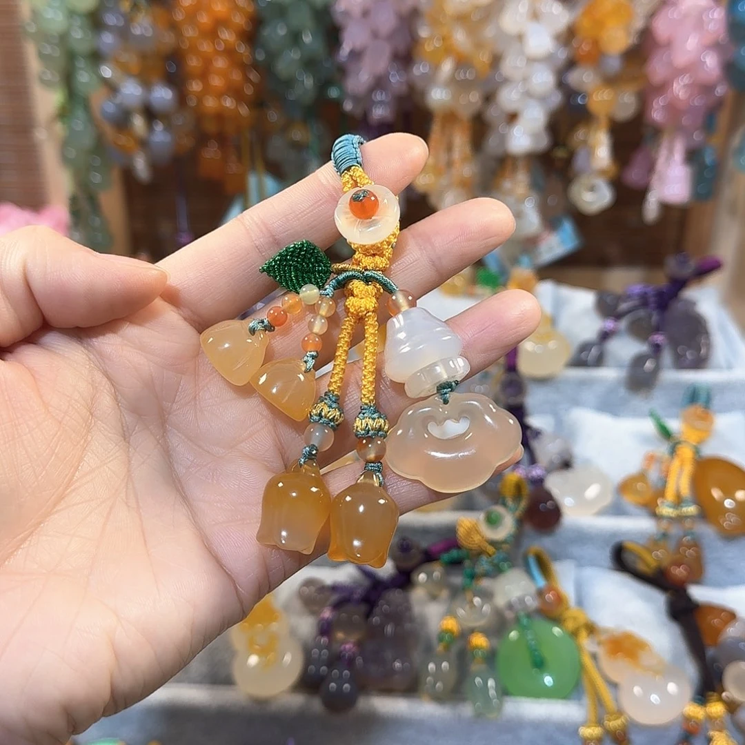 玛瑙/玉髓钥匙挂件未镶嵌