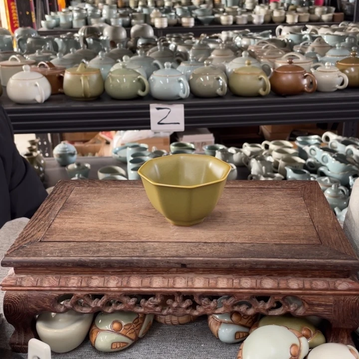 摆件茶叶末釉八方杯