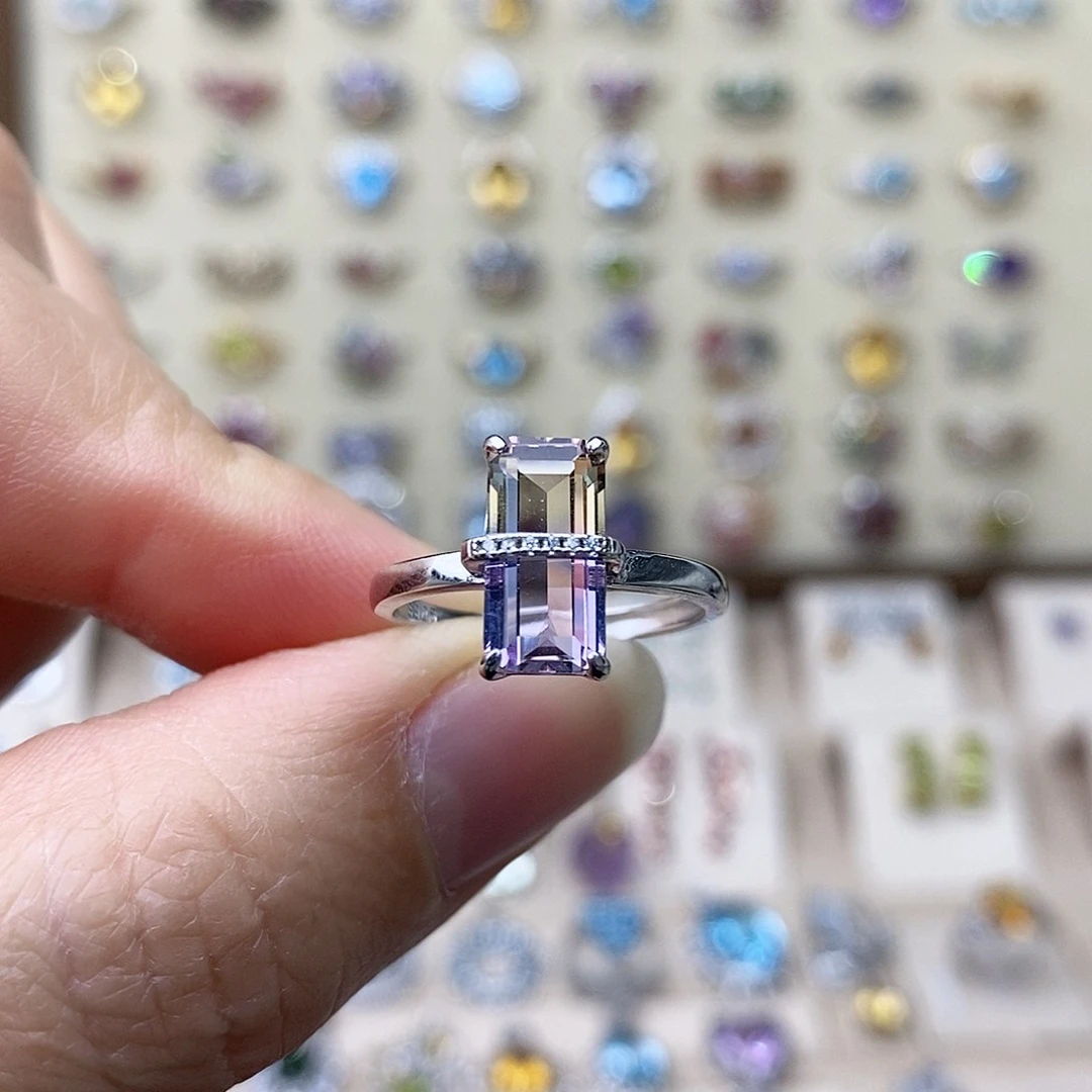 水晶戒指银S925镶嵌一物一证