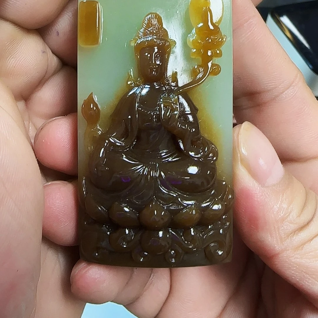 子***鱼和田玉（糖玉）未镶嵌挂件