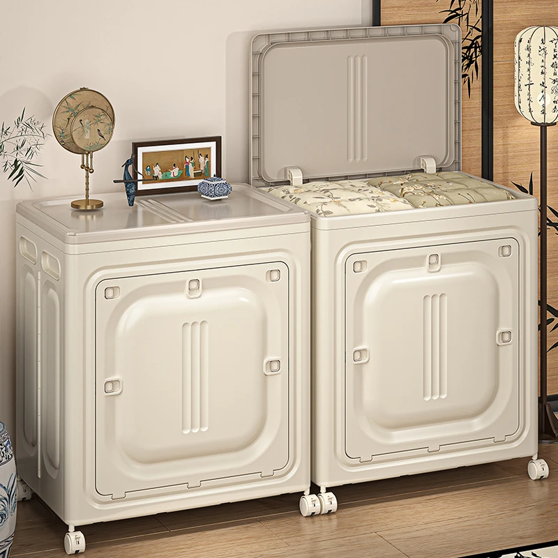 衣服收纳箱家用大容量超大折叠带轮整理箱换季衣物被子翻盖储物箱