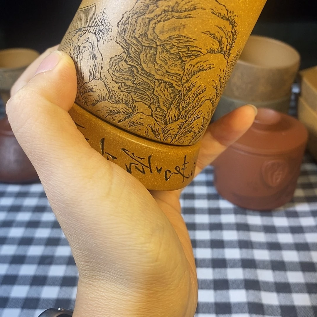 紫***光紫砂茶杯宜兴紫砂杯