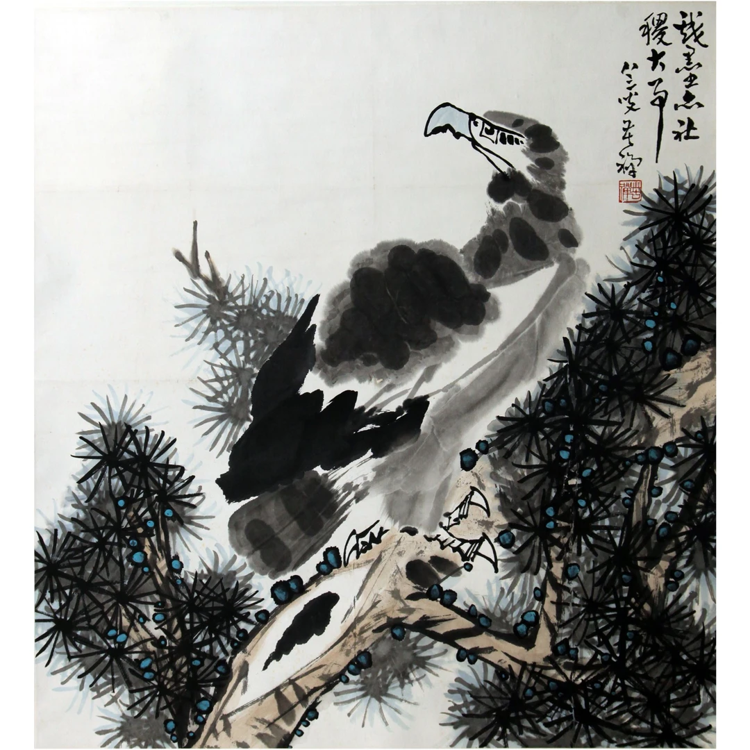 29 LKC  松鹰图  95×88  纸本镜片