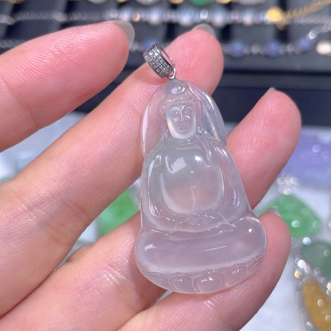颈饰18K金镶嵌翡翠翡翠